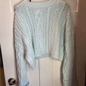 Light Blue Cable Knit Sweater